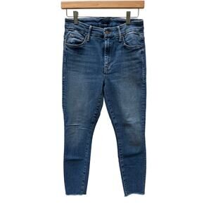 Mother Denim High Waisted Looker Ankle Fray jeans in hop on hop off size 25